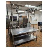 Stainless Steel Table w/Pot Rack