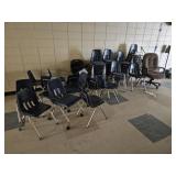 Huge Lot of Classroom Chairs in Hallway