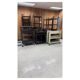 Lot of Assorted Rolling AV Carts