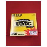 250rds Remington UMC 40S&W 180gr Metal Case