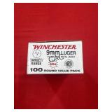100rds Winchester USA 9mm 115gr FMJ