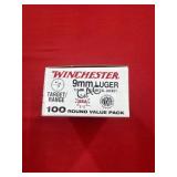 100rds Winchester USA 9mm 115gr FMJ
