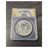 1902 AU 58 VAM-5 Cleaned Morgan Dollar ANACS