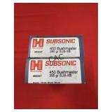20rds Hornady Subsonic 450 Bushmaster 395gr Sub-X