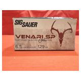 20rds Sig Sauer Venari SP 6.5 Creedmoor 129gr