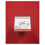 100rds Winchester 45Auto 230gr FMJ