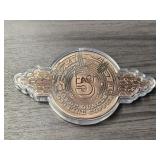 5oz Colorized Copper Cryptocurrency/Bitcoin