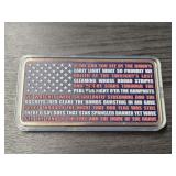 10oz Colorized Copper Bar Star Spangled Banner
