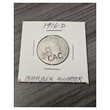 1916-D United States Barber Quarter in Sleeve