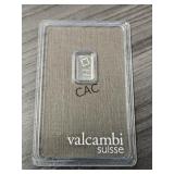 Valcambi Suisse 1 Gram Platinum in Assay