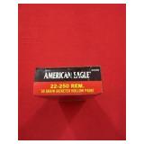 20rds American Eagle 22-250Rem 50gr JHP