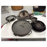 Box Lot of Cast-Iron Cookware