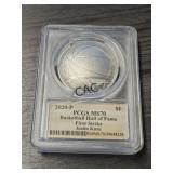 2020-P Basketball HOF PCGS PR70DCAM 1oz Silver