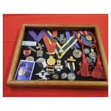 Shadow Box of U.S. and Masonic Medals