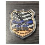 5oz Colorized Copper 'Back the Blue' Badge