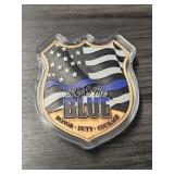 5oz Colorized Copper 'Back the Blue' Badge