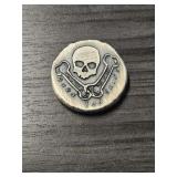 'Burn the Ships' Skull 1oz Antique Silver Round