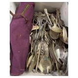 Box Lot of Assorted Silverplate