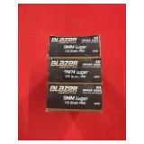 50rds Blazer Brass 9mm 115gr FMJ
