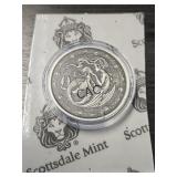Scottsdale Mint Mermaid 1oz Antique Silver Round