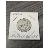 1899-O United States Barber Quarter in Sleeve