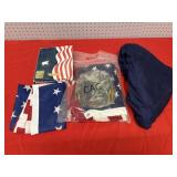 Box Lot of Assorted American Flags
