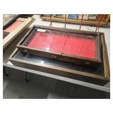 Lot of 2 Wooden Glass Displays