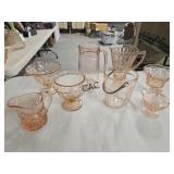 Box Lot of Assorted Vintage Pink Depression Glass
