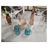 Box Lot of Assorted Blue Glassware