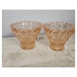 Set of 2 Pink Depression Glass Dishes