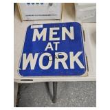 Men at Work Flange Metal Sign