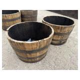 Lot of 2 Whiskey Barrel Planters