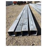 4pc 4'x4'x26' Galvanized Square Tubing
