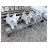 Lot of 4 Schnauzer Concrete Molded Yard Art