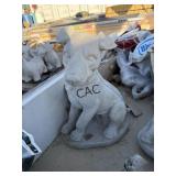 Lot of 4 Terrier Concrete Molded Yard Art