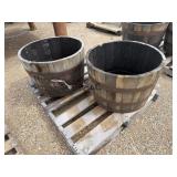 Lot of 2 Wood Planters