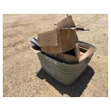 Metal Bucket w/Assorted Auto Parts