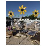 Metal Sunflower Windmill