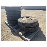 Lot of 6 11R24.5 Container Tires