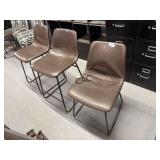 Lot of 3 Metal Covered Chairs