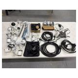 Crate of Assorted Cables and Cameras