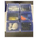Lot of 6 Akro-mils Containers w/Contents