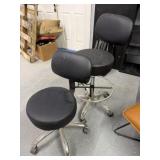 Lot of 2 Rolling Chairs with Backs