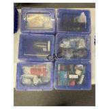 Lot of 6 Akro-mils Containers w/Contents