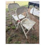 Lot of 2 Aluminum Folding Chairs
