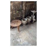 Outdoor Cement Planters, Frogs, Cast Side Table