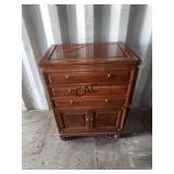 Flatware Mahogany Case Lift Top W/Drawers