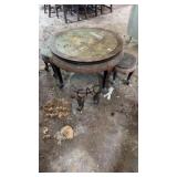 Chinese Hand Carved Tea Table w/4 Stools