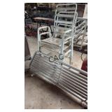 Headache Rack and 3 Metal Chairs
