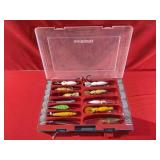 Shimano Tackle Box w/12 Vintage Fishing Lures